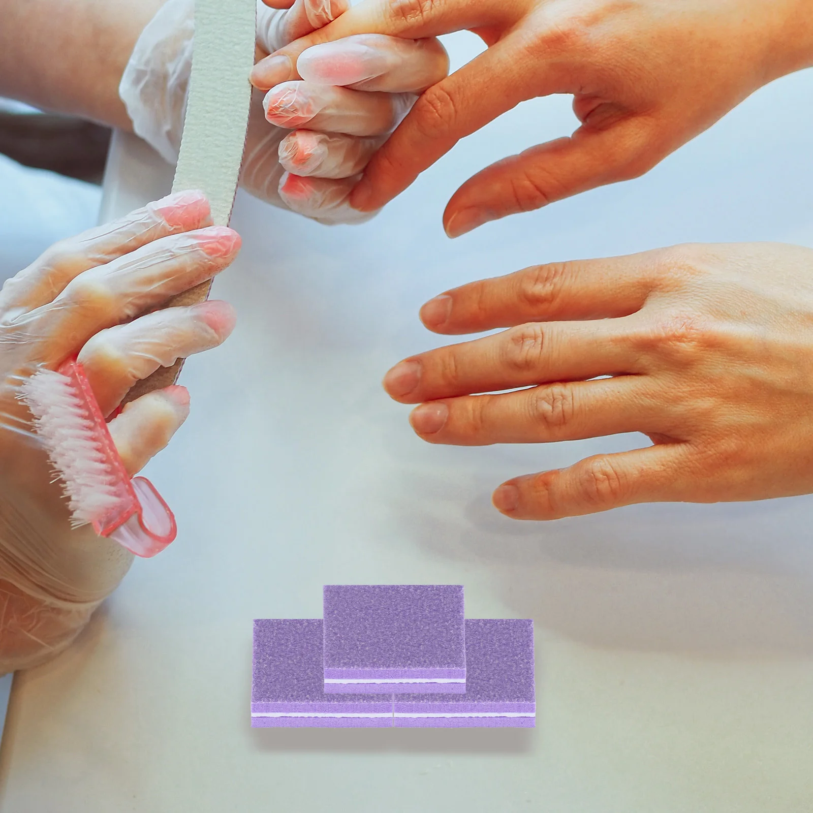 50Pcs Nail Buffer Block Fine Sand Surface Abrasion Resistant Manicure Tool for Natural Acrylic False Nails Polish and Shine