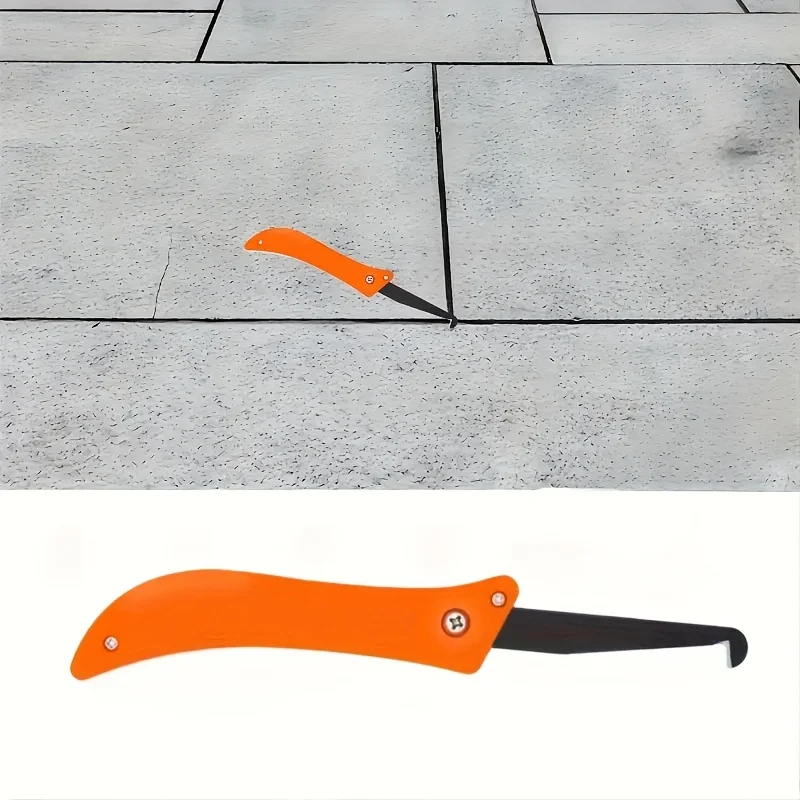 Portable Weed Remover Tool, Foldable Hook Blade for Cleaning Weeds Between Pavers, Bricks, and Driveways