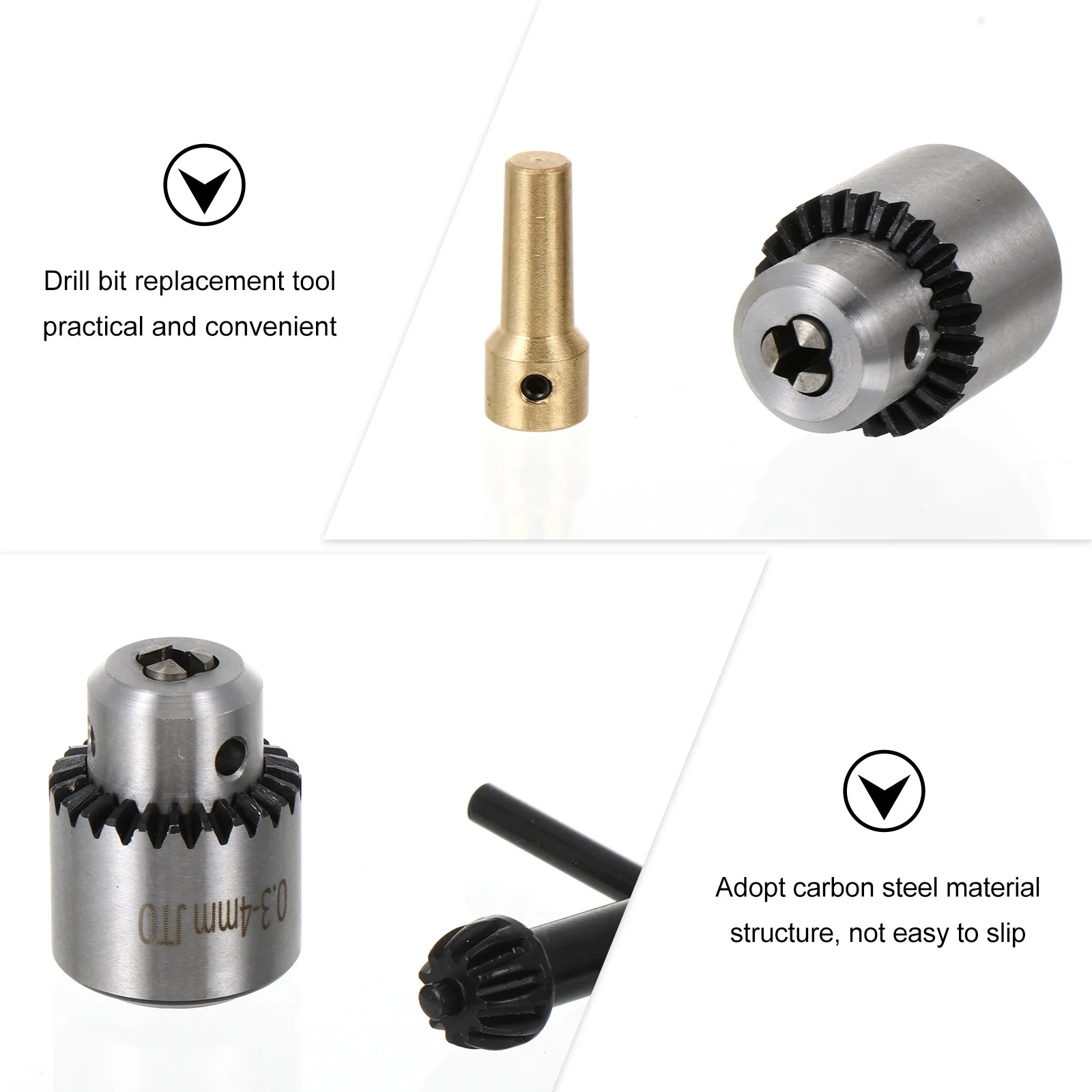 

1Set Drill Chuck Adapter 03-4Mm Clamping Range 317Mm Shaft Tool for Electric Drill Chuck Impact Driver Converter