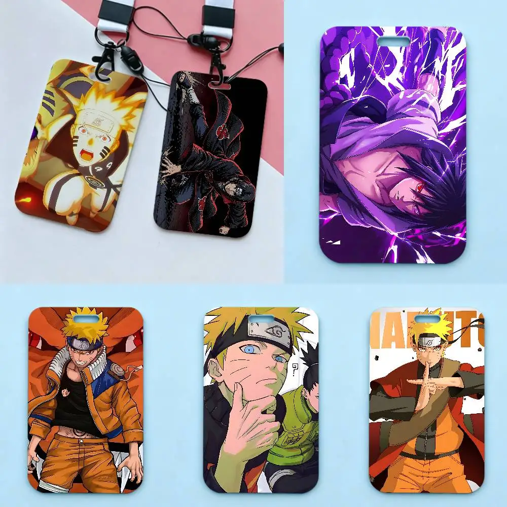 NARUTO Lanyard-Stil Ausweishalter Zugangskartenhülle Schlüsselanhänger Arbeitsausweis-Clip Halsband für Büro- und Campus-Nutzung Namensschild