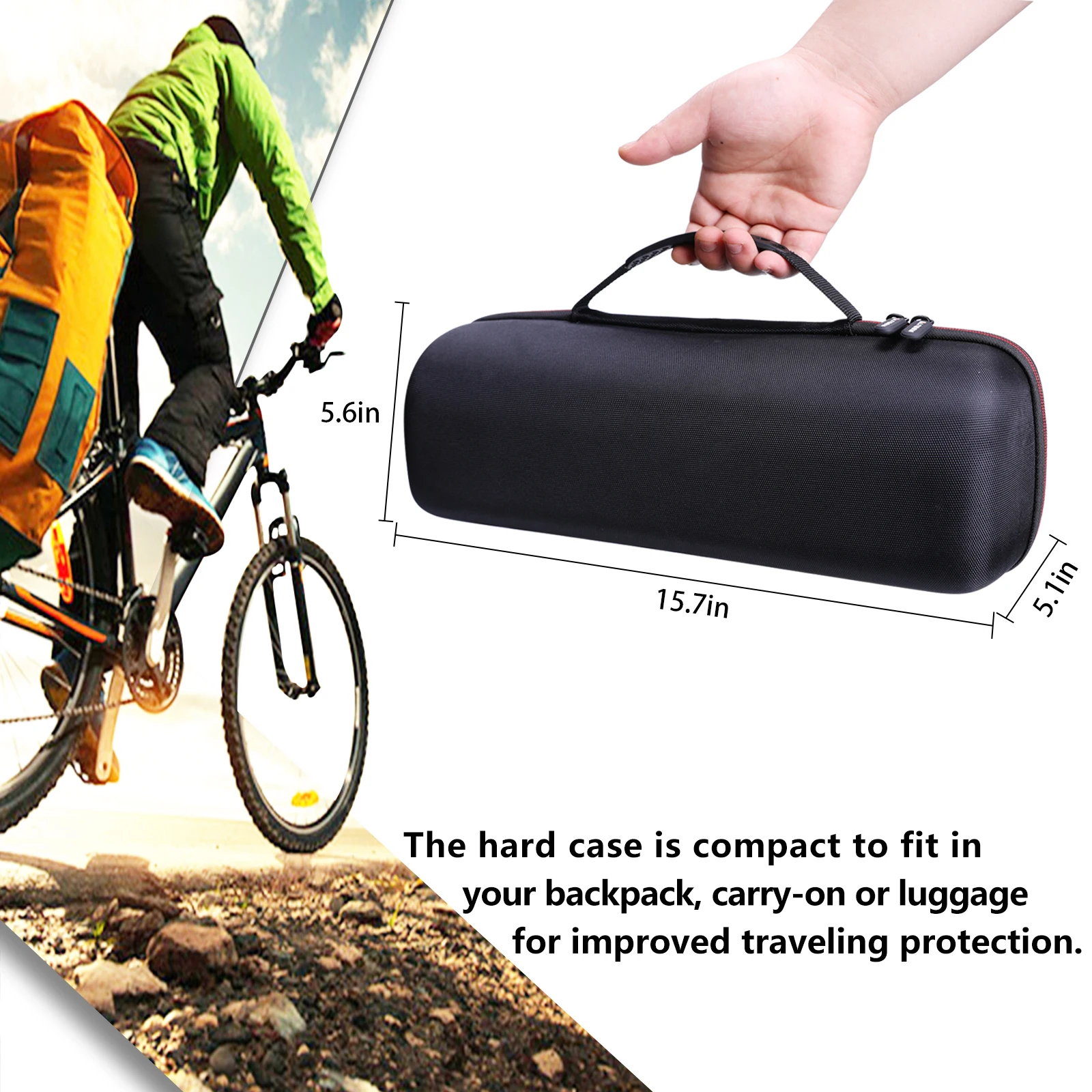 LTGEM EVA Hard Case for Sony SRS-XB43 Extra BASS Wireless Portable Speaker - Protective Carrying Storage Bag