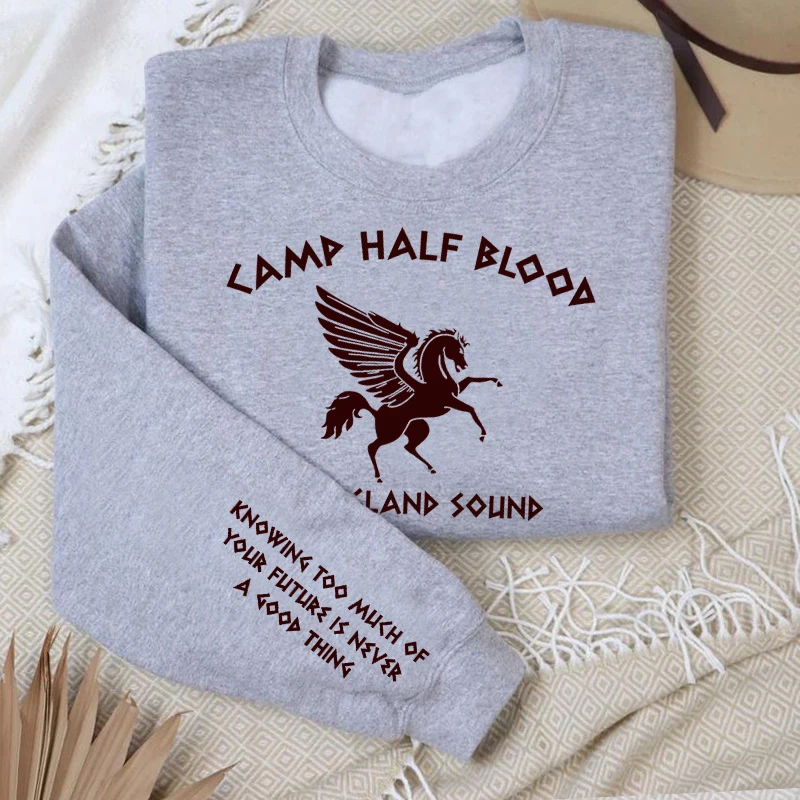 Camp Halfblood Sweatshirt Women Pullover Camp Jupiter Sweatshirts Camp Half-Blood Bookish Graphic Hoodies Unisex Streetwear