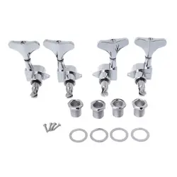 652D 4 String Bass Chrome Guitar Sealed Tuners Tuning Pegs Machine Heads 2R 2L