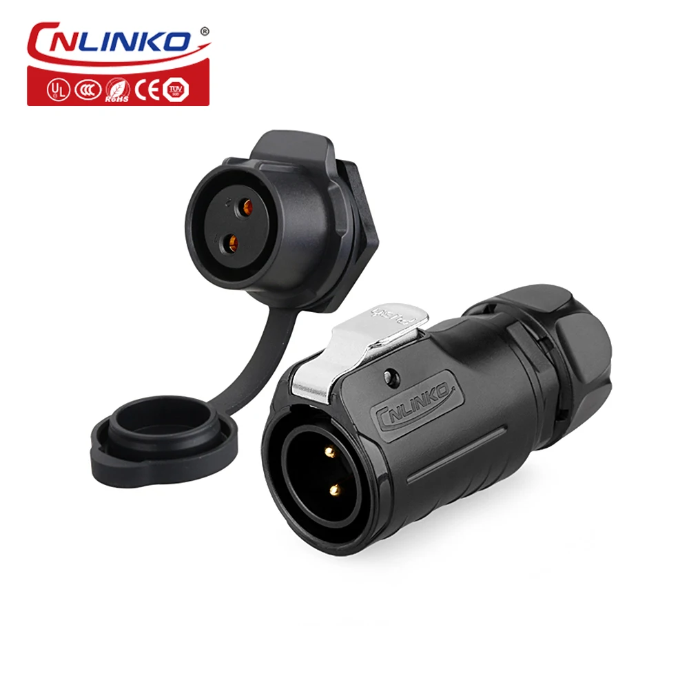 CNLINKO LP20 2/3/4/5/7/9/12 Pin Male to Female Cable Connector Waterproof IP68 PBT Plastic Wire Connector For LED Light Strips