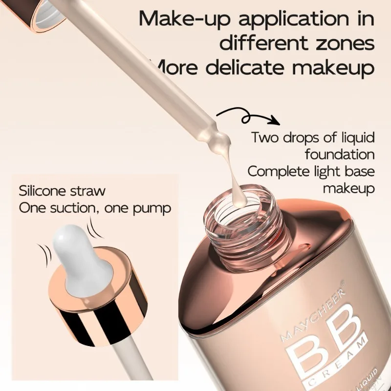 Base líquida fosca natural de 3 cores, à prova d'água, controle de óleo, base líquida de longa duração, creme facial fosco, corretivo