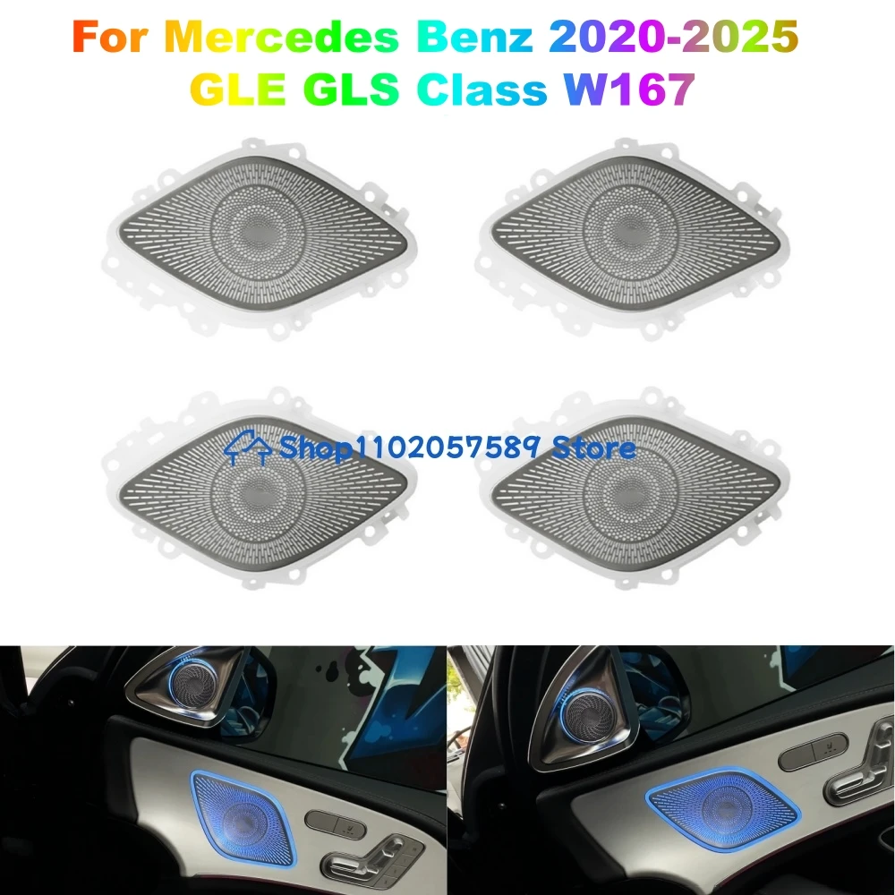 For 2020-2025 Mercedes Benz GLE GLS CLASS W167 LED 4 Door Audio Speaker Cove Ambient Light Car Interior Atmosphere Lamp