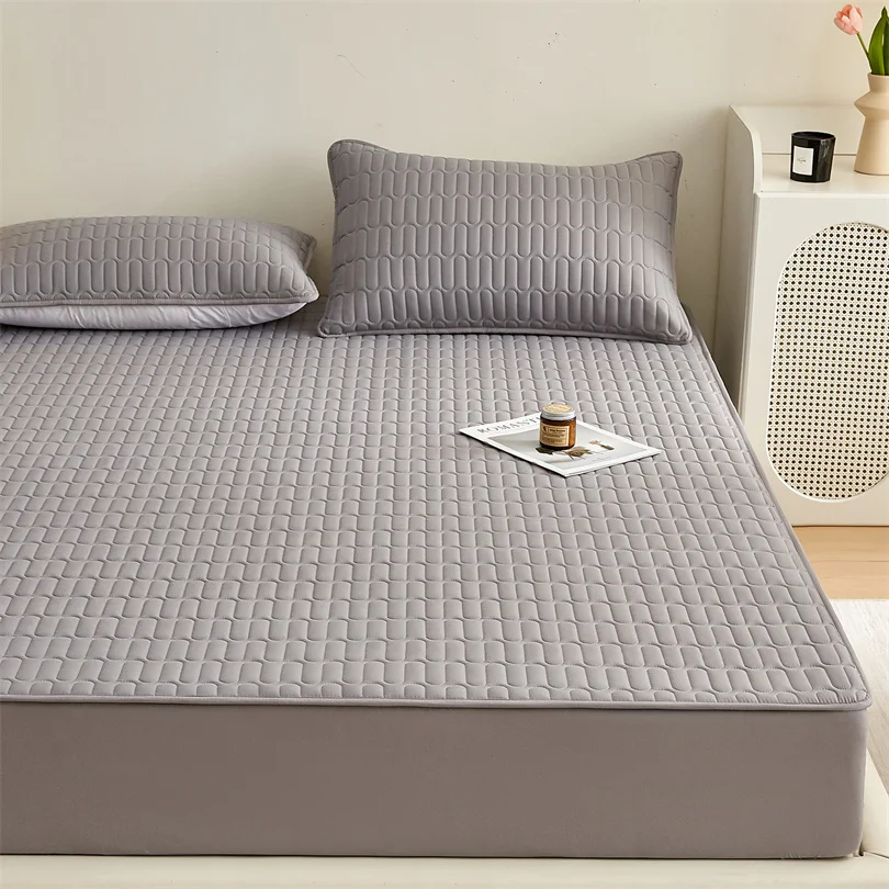 100% Cotton Quilted Mattress Protector Cover Thickened Super Soft Mattress Topper Pad for Single Double Queen King Bed 160/200cm