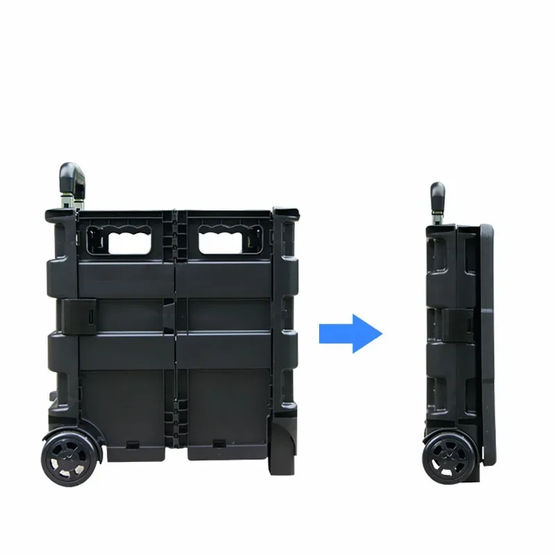 Plastic Folding Trolley Cart Supermarket Shopping Cart Outdoor Shopping Trolley Luggage Folding Trolley Shopping Cart