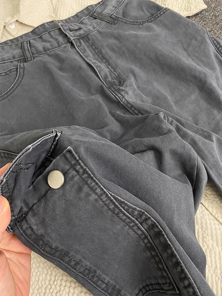 

Ay Waed Американская рабочая одежда Брюки Мужские летние High Street Vibe Деконструированный дизайн Микро расклешенные повседневные прямые брюки