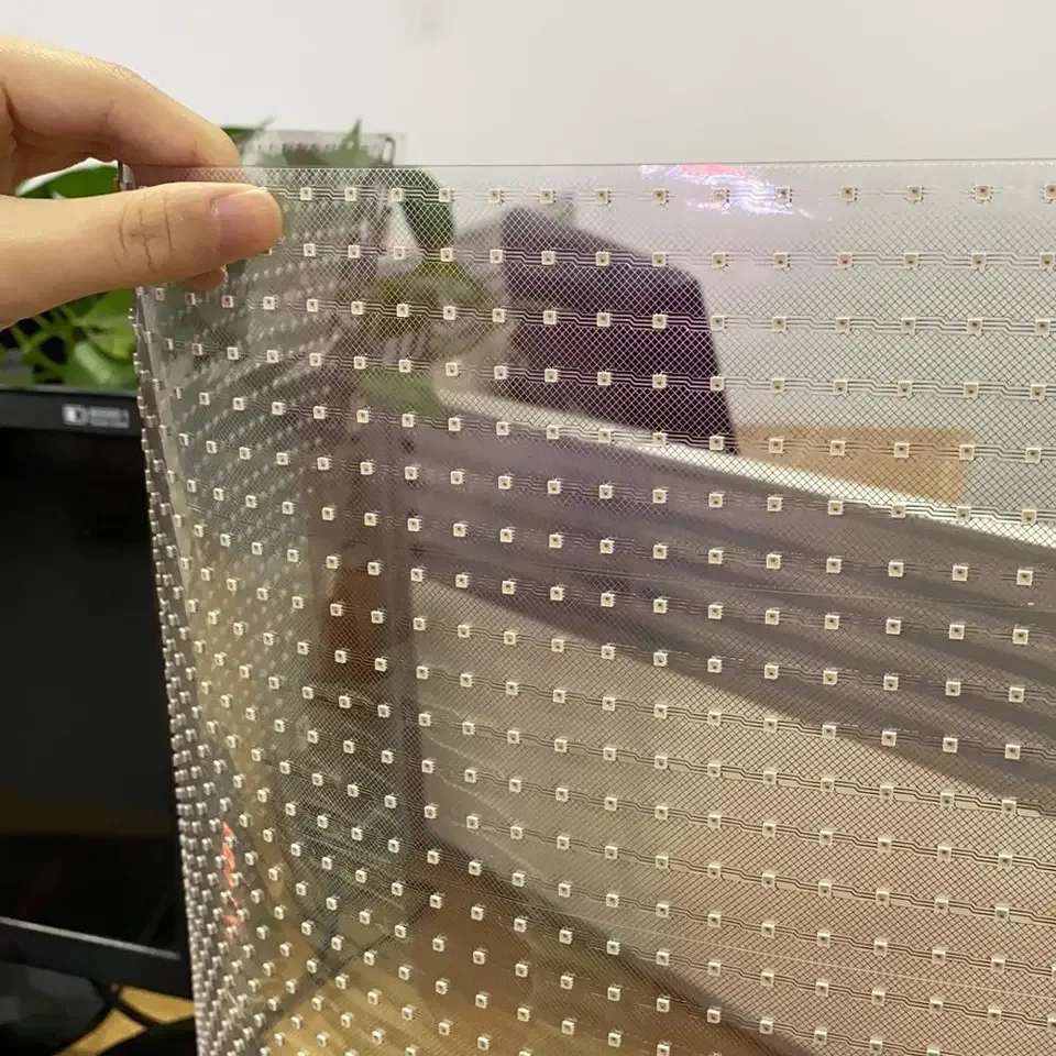 Hot selling：P4 P6 P8 P10 P16 Adhesive Led Flexible Indoor Outdoor Trans Parent Led Screen Display Led Film for Window Glass