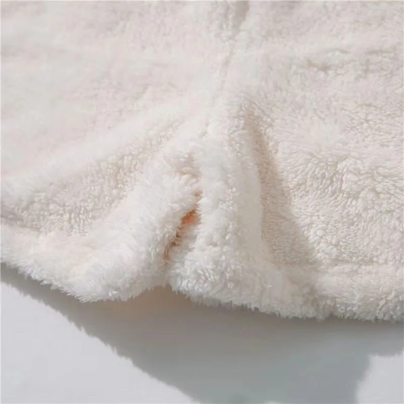 Winter Cute Soft Warm Velvet Shorts Sweet High Waist Women\'s Plush White Shorts Girls Casual Kawaii Y2k Flannel Shorts