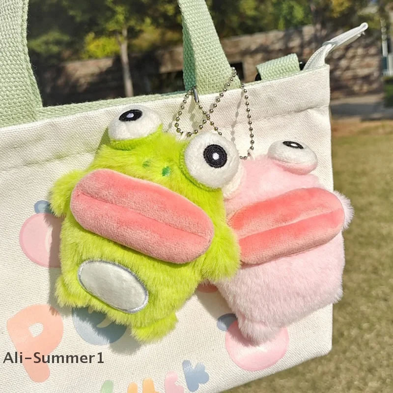【E】Cofo salsicha boca sapo chaveiro dos desenhos animados boneca de pelúcia pingente casal chaveiro mochila encantos saco de carro decoração presente de natal