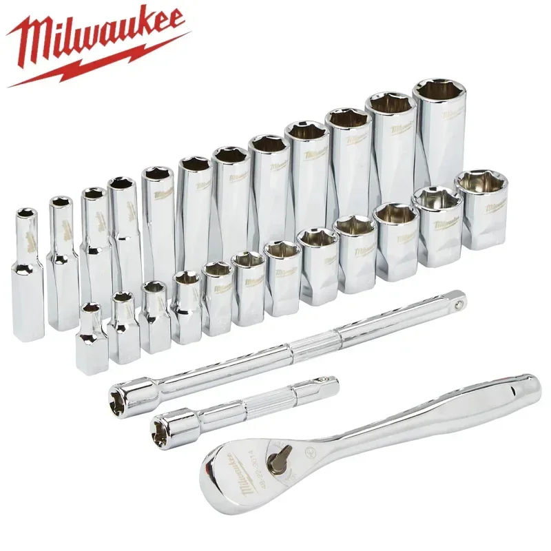 Imagem -02 - Milwaukee 4822-9504 Métrica Drive 28pc Conjunto de Catraca e Soquete Milwaukee Acessórios para Ferramentas Elétricas