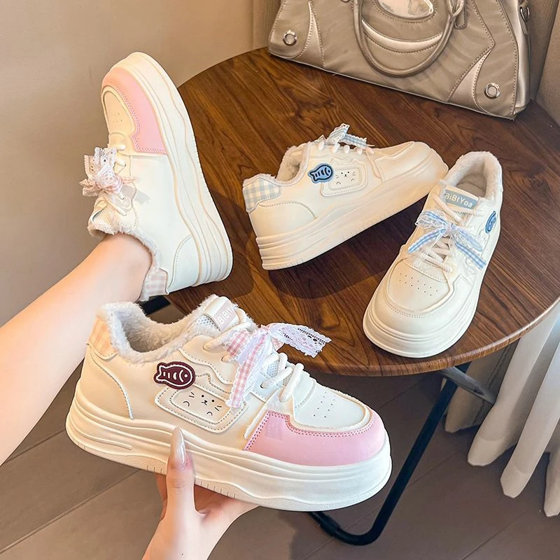 

2025 Winter New Children Casual Shoes for Girls Fashion Korean Style Soft Bottom Anti-slippery Versatile Princess Trend Sneakers