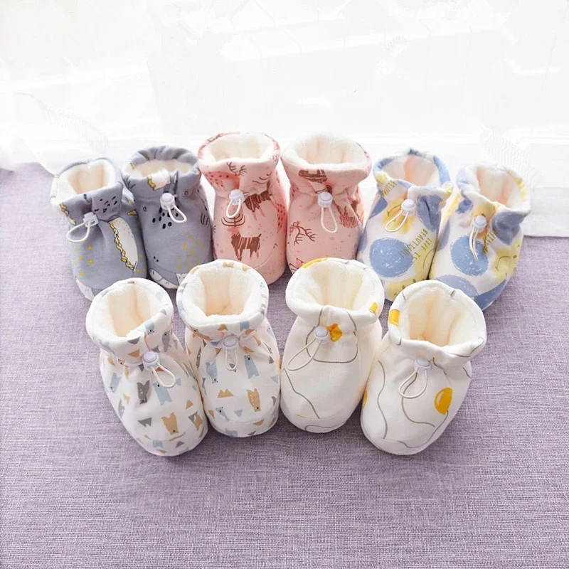 Baby Shoes First Walkers Cartoon Non-slip Winter Velvet Thick Warm Newborn Toddler Snow Boots For Girls Boys Soft Sole