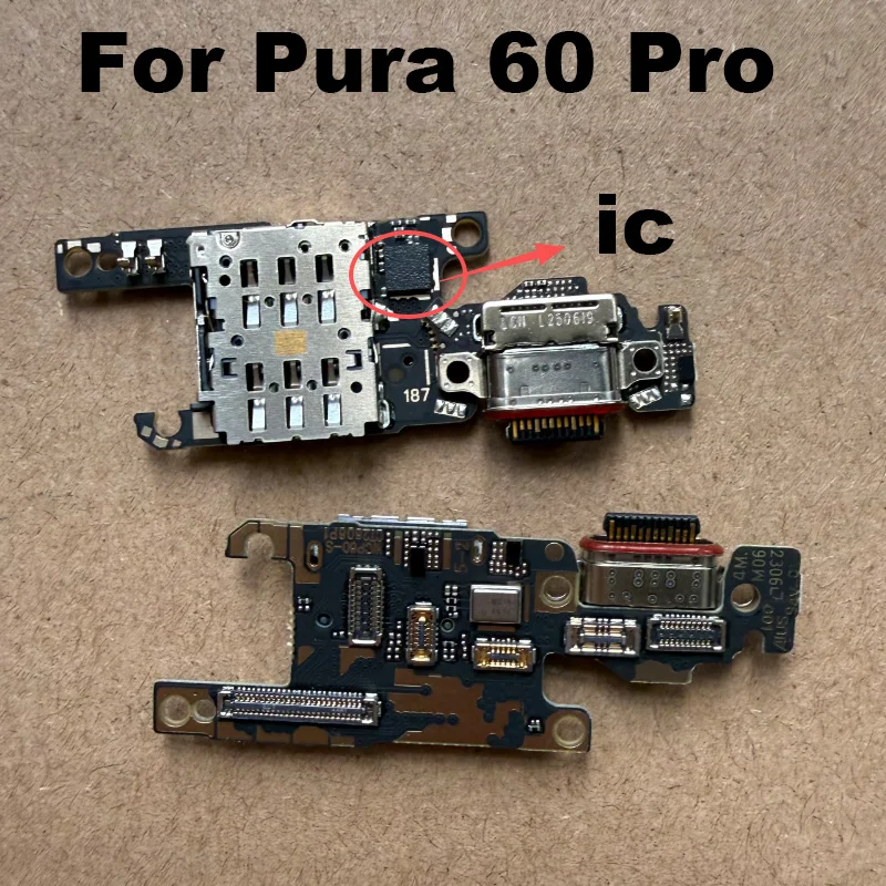 For Huawei Pura 60 Pro USB Charging Port Mic Microphone Dock Connector Board Flex Cable Repair Parts