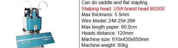 Two Double Heads Saddle Stitching Book Binding Stapler Stapling Staple Machine