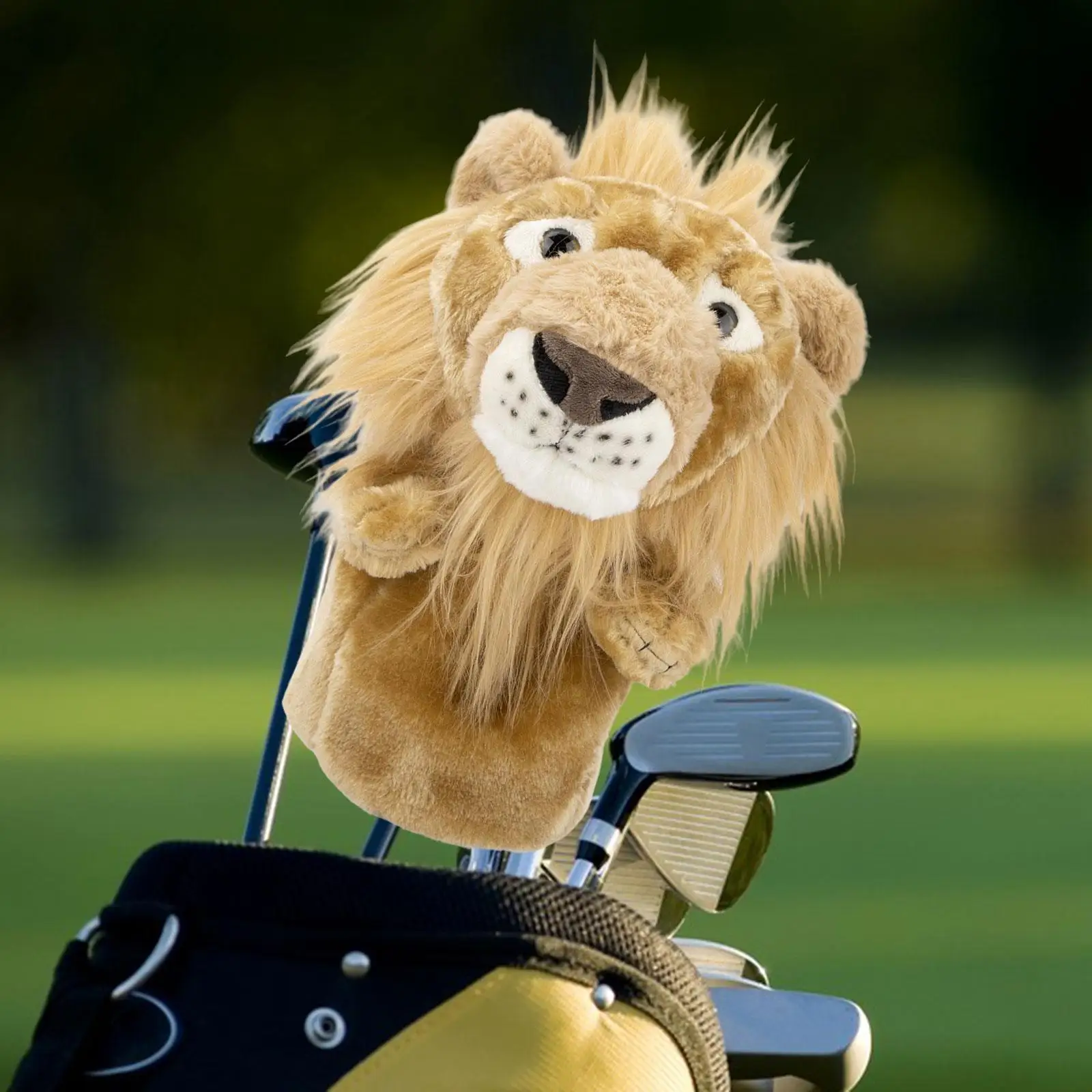 

Plush Lion Golf Wood Headcover Golf Wood Head Cover Lightweight Novelty Long Neck Wrap Protector for Men Women Golf Accessories