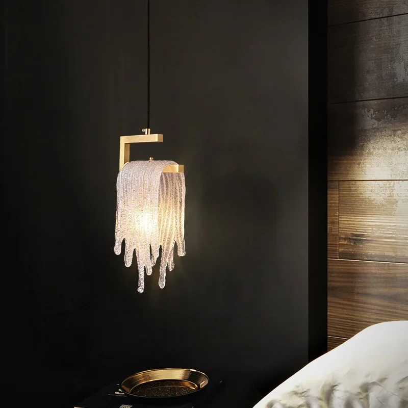 

Modern suspension chandelier Copper Luxury Industrial Lighting E14 Base Dining Room Lamp Living room decorations Glass Pendant