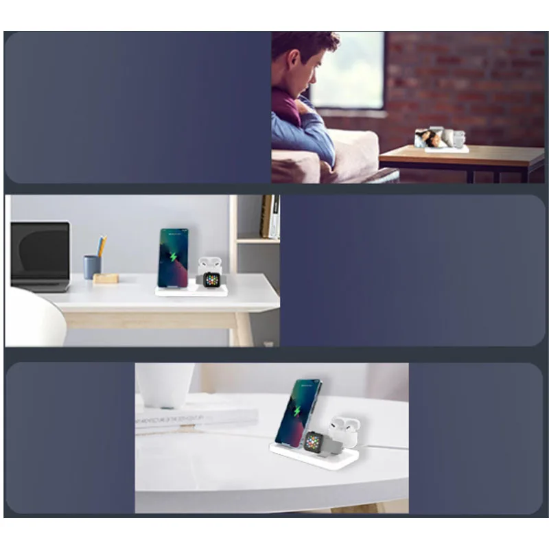 New 3 in 1 Charger Stand up Wireless Charger Station Wireless Charger