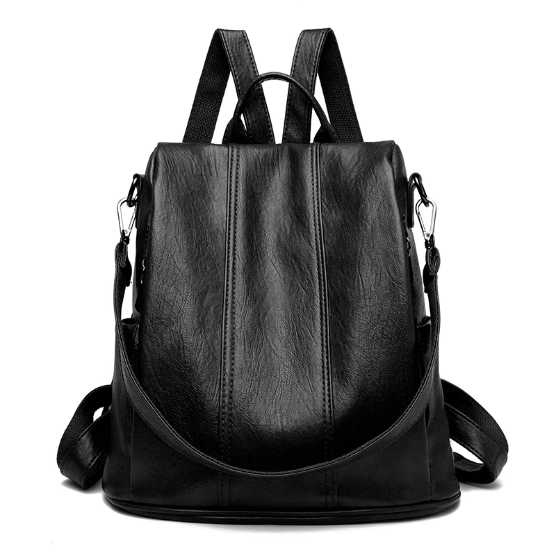 

Women Soft Leather Backpacks Vintage Anti Theft Female Shoulder Bags Sac A Dos Casual Travel Ladies Bagpack Mochilas School Bags