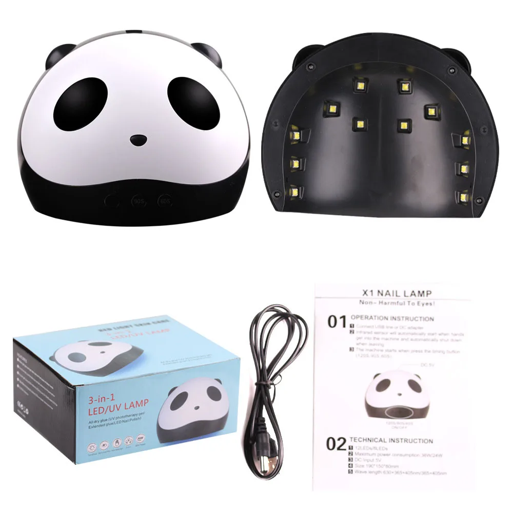 مصباح مجفف طلاء الأظافر جل لينماندا باندا ، جهاز علاج بالضوء للأظافر 36 واط ، أداة مانيكير احترافية ، معدات صالون ، 12 مصباح بالأشعة فوق البنفسجية