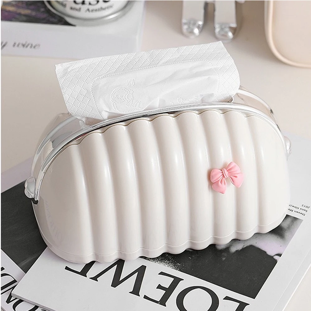 Nordic Conch Tissue Box with Spring Bathroom Face Towel Box Organizer Dustproof Toilet Paper Box Table Napkin Holder Home Decor