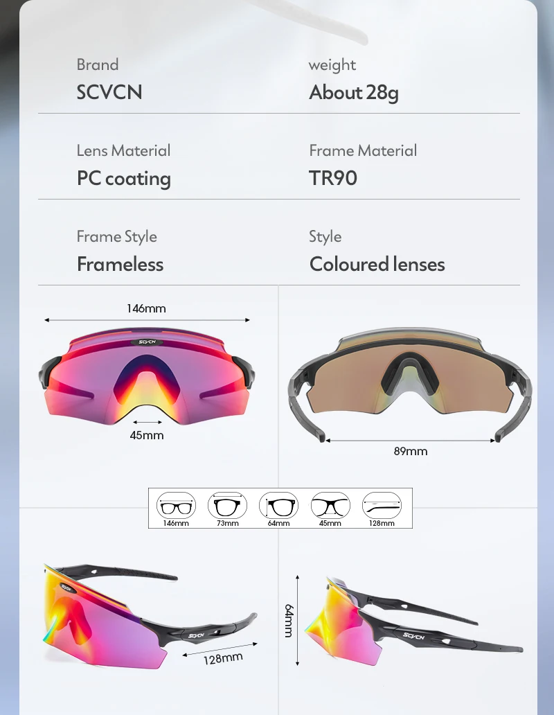 Scvcn Herren Fahrradbrille Outdoor Sport Runing Sonnenbrille Damen MTB Fahrradbrille Straßenreiten Angeln Wandern Brillen – Detail 19