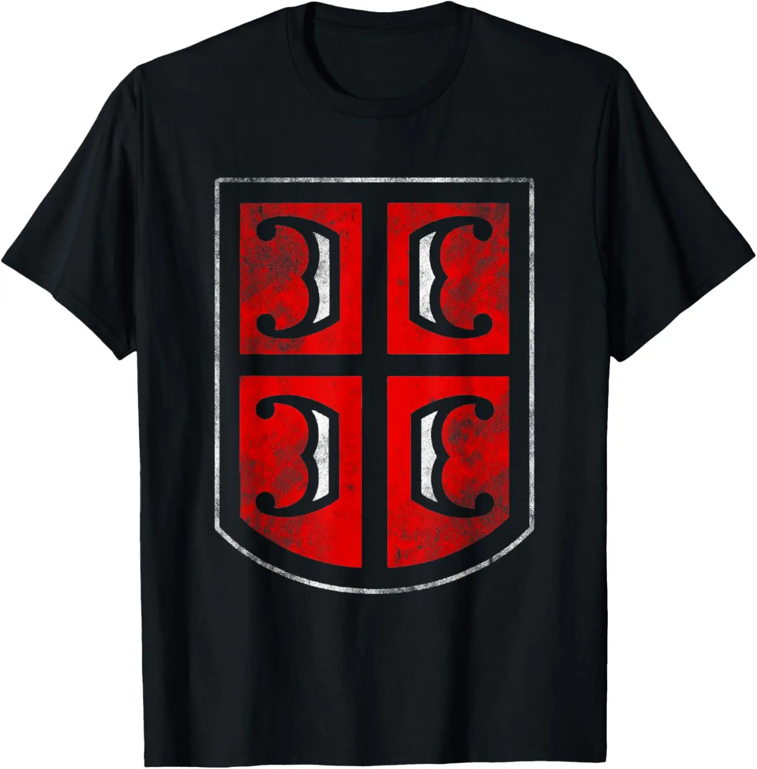 Serbia Serbian Serb Coat of Arms Flag CCCC T-Shirt Short Sleeve Casual 100% Cotton Shift