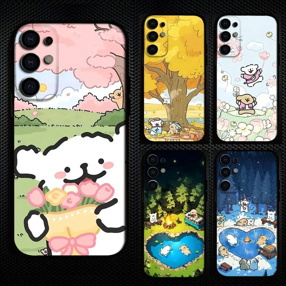 

Cartoon L-Line Puppy M-Maltese Phone Case For Samsung S25,S24,S21,S22,S23,S30,Ultra,S20,Plus,Fe,Lite,Note,10,9,5G Black Cover