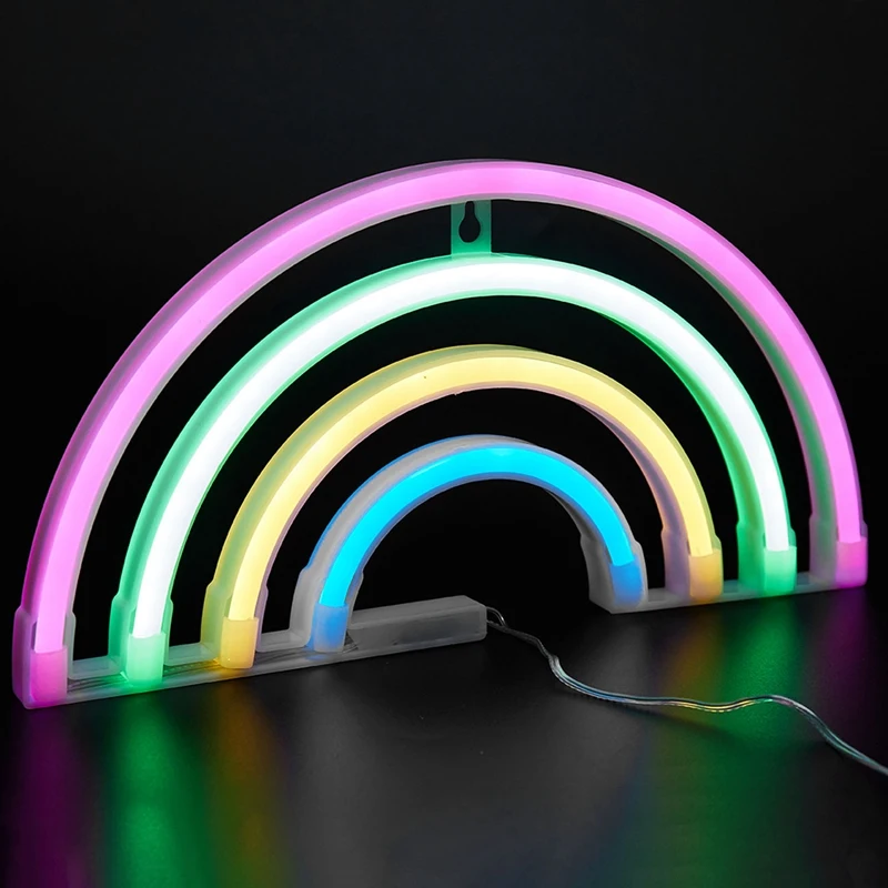 New Cute Rainbow Neon Sign Led Rainbow Light Lamp For Dorm Decor Rainbow Decor Neon Lamp Wall Decor