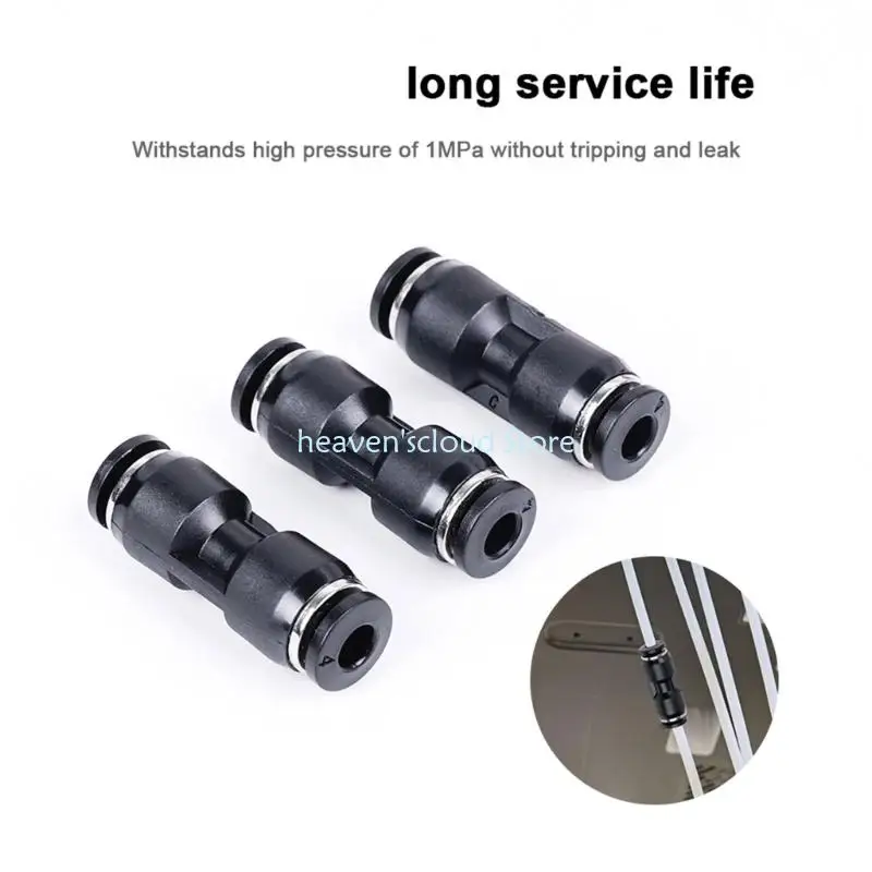 Y88B 보안 PU4 튜브 피팅 프린터 튜브 용 검은 공압 커넥터