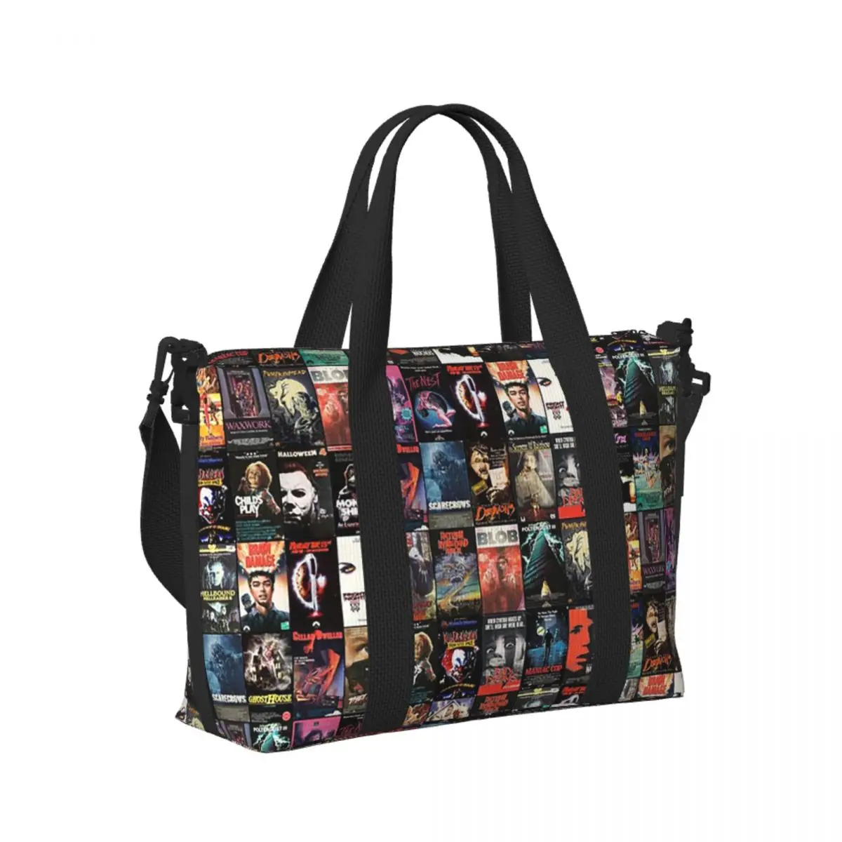 

Изготовленная на заказ пляжная дорожная сумка RETRO HORROR VHS ARTWORK-1988, большая вместительная сумка-тоут для тренажерного зала, йоги, женская дорожная сумка для покупок