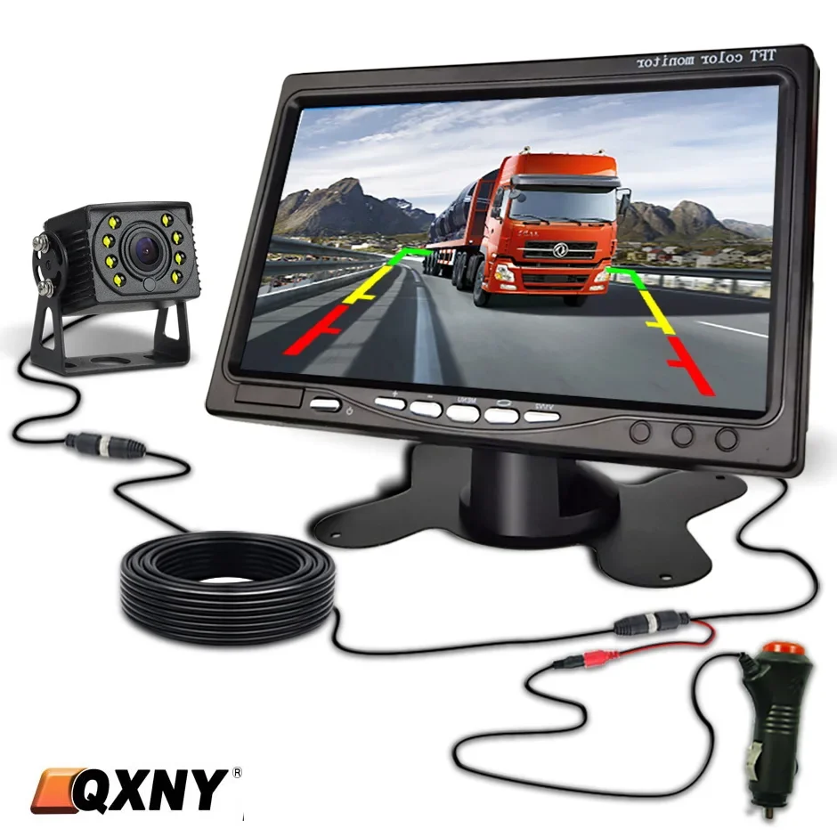 12V 24V Truck Backup Camera Rear View HD 7inch LCD Monitor for DVD Display Van Pickups Camper  Vehicle Bus Parking Assistance