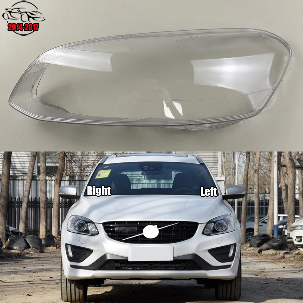 

For Volvo XC60 2014 2015 2016 2017 Transparent Headlight Cover Headlamp Shell Clear Lens Plexiglass Replace Original Lampshade