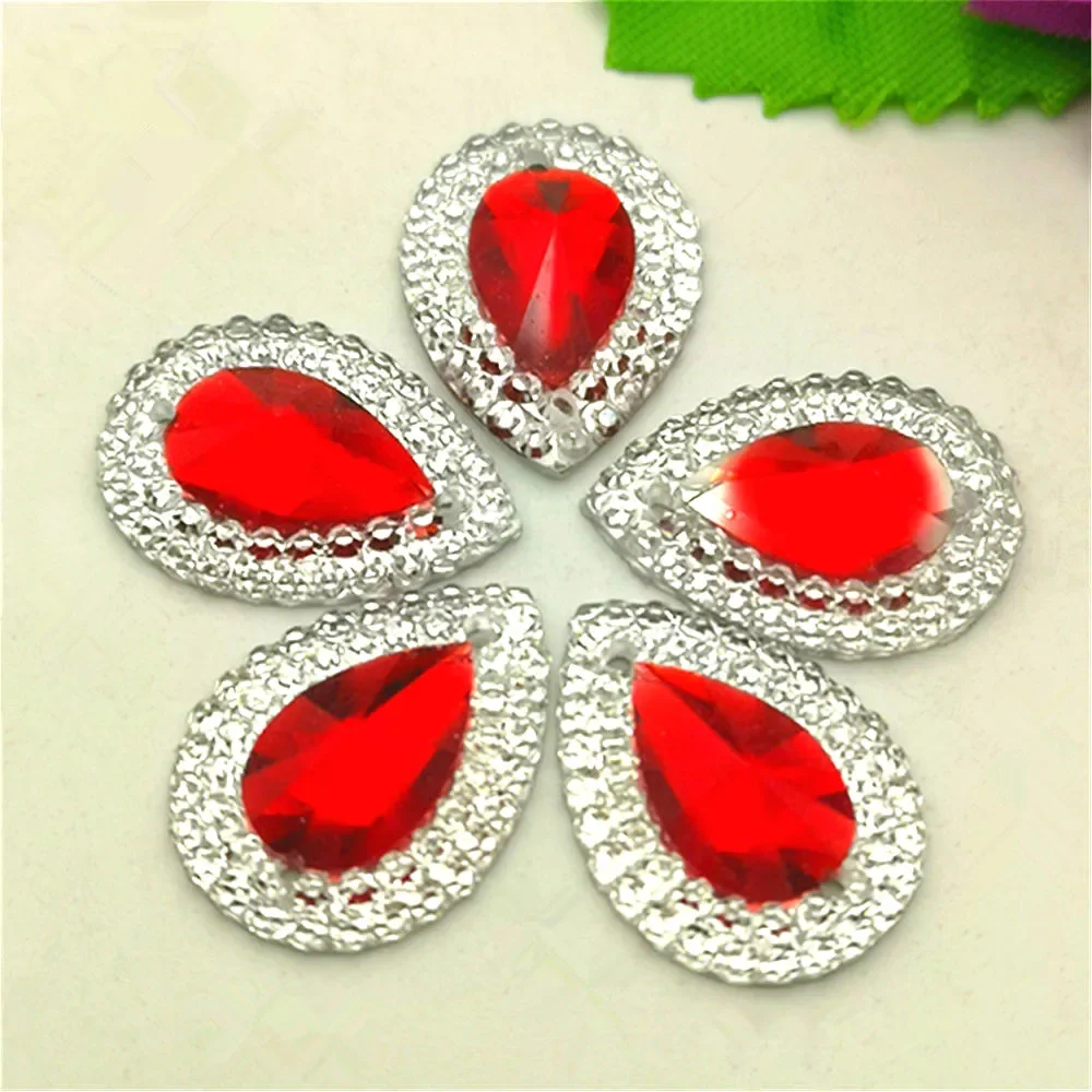 DIY 20pcs MIX 13mm*18mm Resin Drop Shape Flatback Rhinestone Wedding Decoration