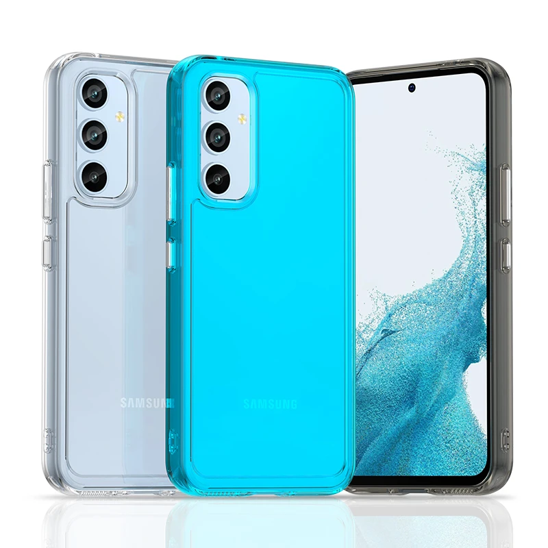 Clear Cover For Samsung Galaxy A54 Case Samsung Galaxy A54 A34 A24 A14  Fundas Coque Candy Color Soft Flexible TPU Back Bumper