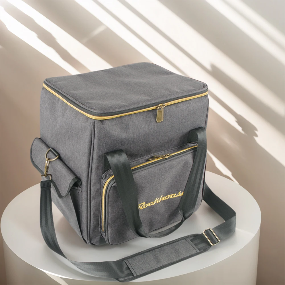 Vinyl Records Carrying Bag Large Capacity Portable Record Shoulder Bag Vinyl Records Storage Handbag Holds Up To 45 Vinyl Albums