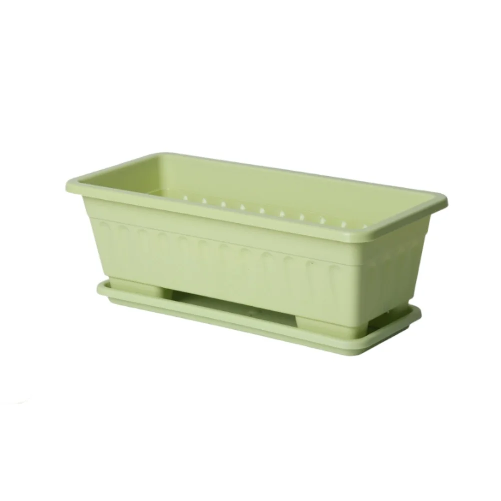 Beginner Vegetable Growing Box with Self Watering Drainage Tray for Plant Start and Cuttings PP Green White Set