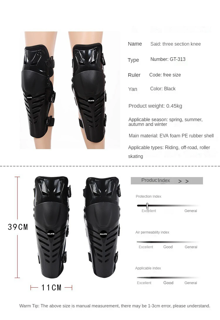 Off road motorcycle outdoor sports knee protectors for riding, windproof and anti fall activities, skiing leg protectors