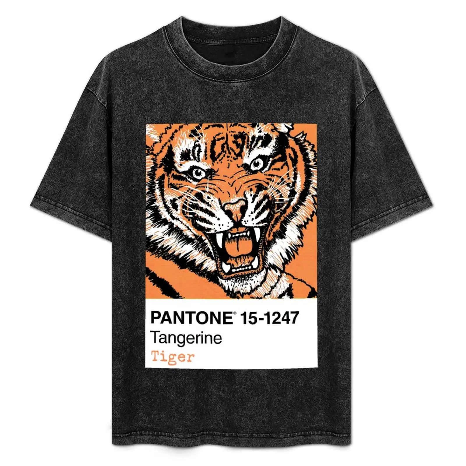 Pantone 15-1247 Tangerine Tiger T-Shirt Blouse basketball graphic tees cute tops Men's cotton t-shirt