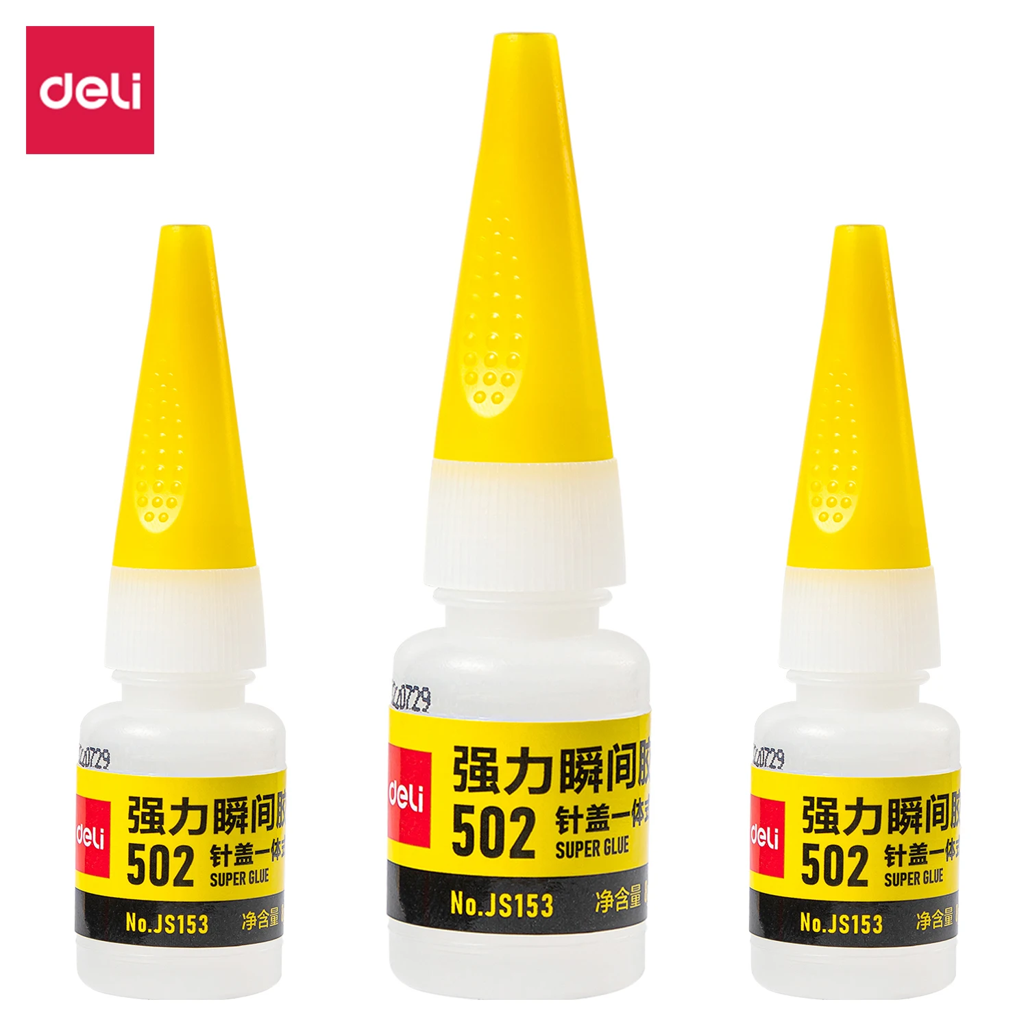 

3BOTTLES Deli 502 Strong Instant Adhesive Transparent Universal Quick Drying Non-Clogging Glue for Plastic Metal Glass Repair