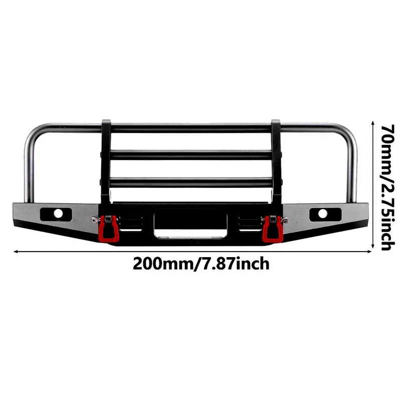 Regulowany metalowy zderzak przedni z lampką LED do 1/10 zdalnie sterowany samochód gąsienicowy TRX4 obrotnik osiowy SCX10 SCX10 II 90046 części