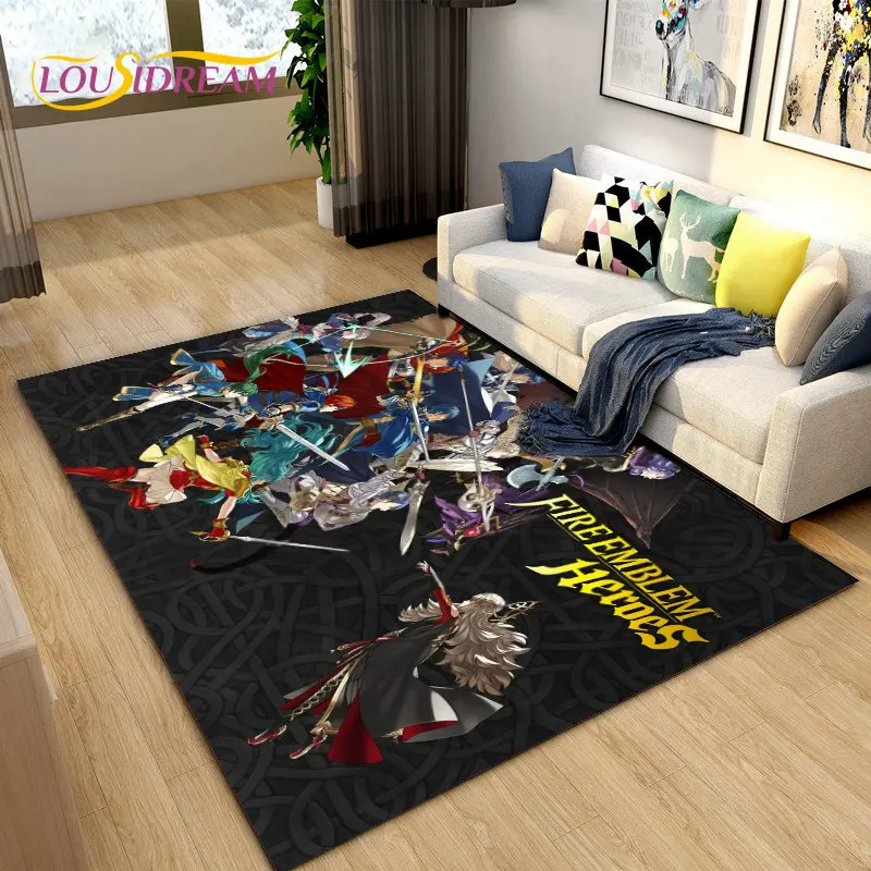 

Игровой игровой коврик с эмблемой огня, ковер для гостиной, спальни, дивана, декоративный коврик, детский нескользящий напольный коврик для игр