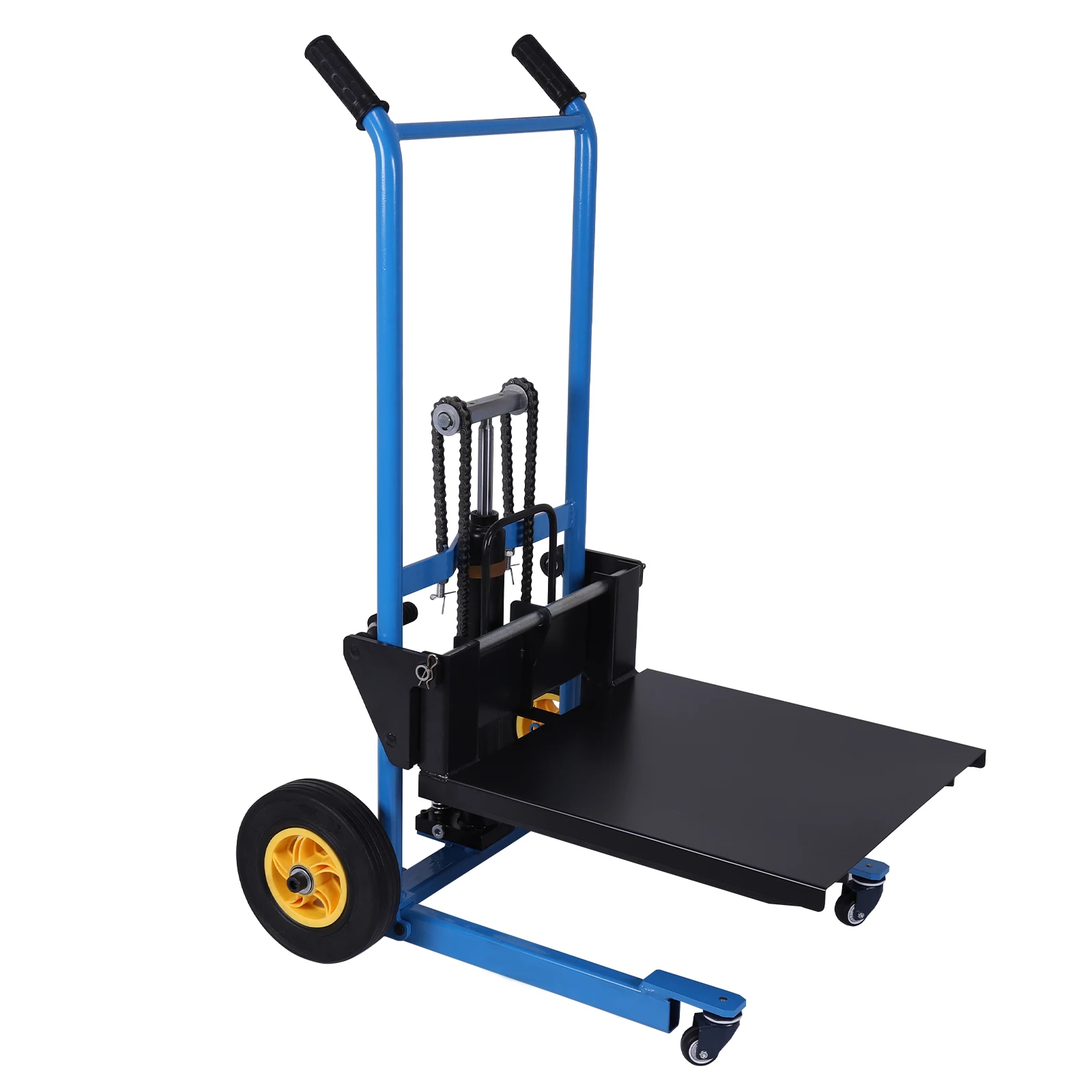 

Pallet Jack Table Cart with Swivel Wheel Pallet Forklift Universal Wheels Manual Forklift Material Stacker for Garage Warehouses