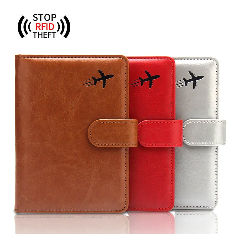 

Anti Magnetic Aircraft Passport Holder Anti-theft Brush Passport Case Plane Ticket Holder Buckle Passport Covers Id Card Holder
