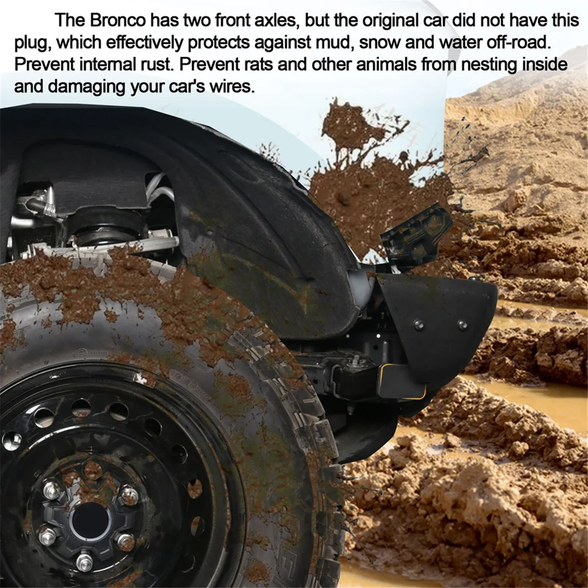 ฝาท้ายกันชนฝาครอบปลั๊ก AS Roda depan ฝาครอบยางสำหรับ Ford Bronco 2021 2022 2023อุปกรณ์เสริมภายนอก2/4ประตู