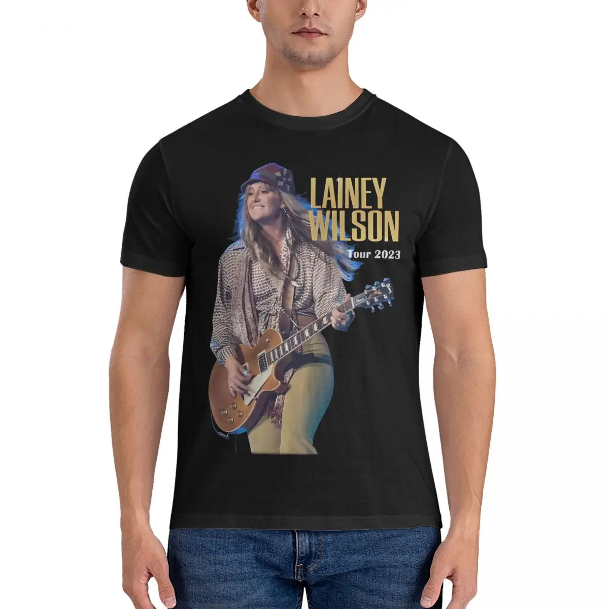 Guitarist Women And Tour Date T Shirts Men Pure Cotton Vintage T-Shirts Round Collar Lainey Wilson Tees Short Sleeve Clothes