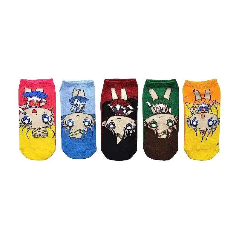 New Kawaii Cute Sailor Moon Socks Boat Socks Pure Cotton Socks Four Seasons Sweet Cartoon Versatile Birthday Gift For Children