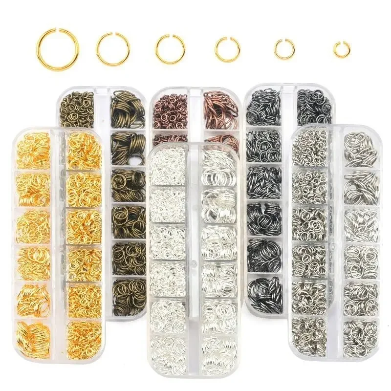 1050Pcs 0.7mm Plated Color Open Jump Rings Mixed 4mm 5mm 6mm 7mm 8mm 10mm Iron Split Rings For DIY Jewelry Making 6 Colors